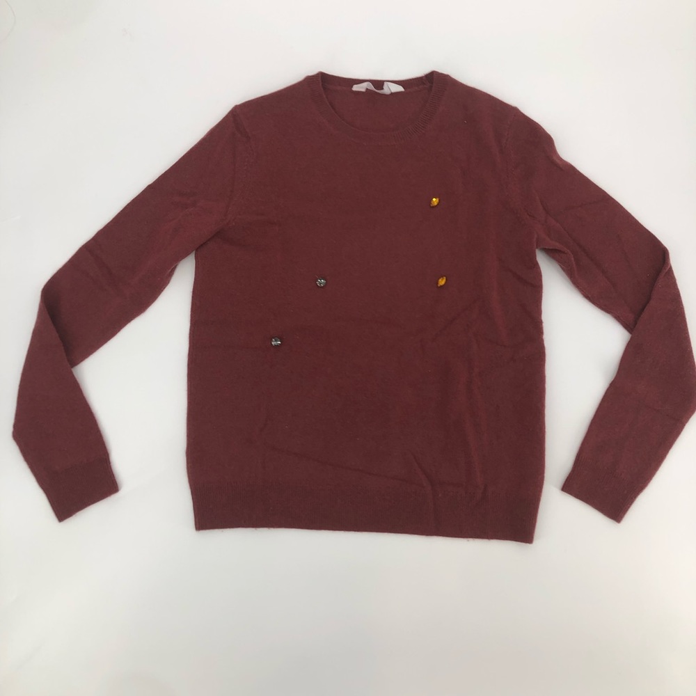 Evelane 100% Cashmere Jeweled Sweater - Size XS